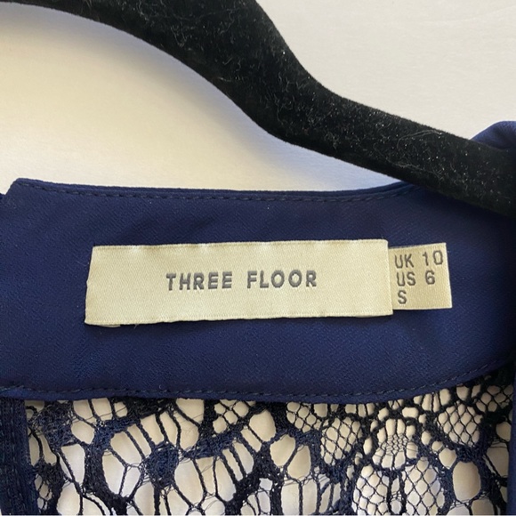 Three Floor Women’s‎ Cos Mos LaceMini  Dress 3/4 sleeve plated skirt Size 6-M - Picture 11 of 16